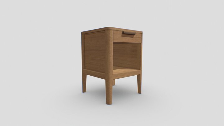 Bedside Table Night Stand 40x40x55 3D Model