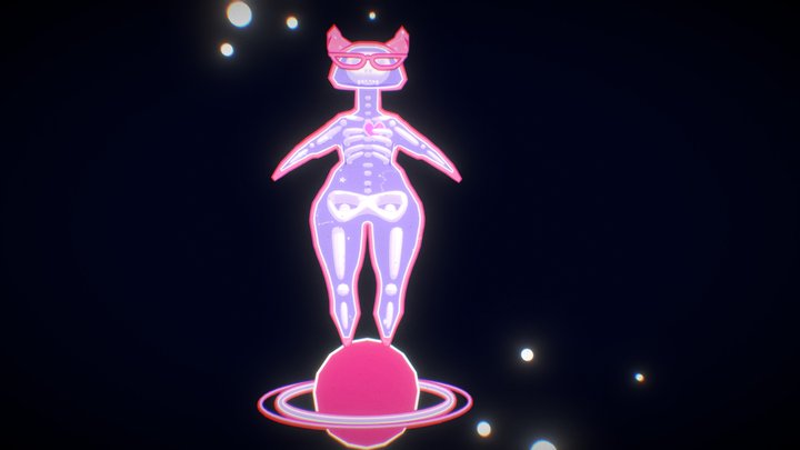 Spacey Cat Lady 3D Model