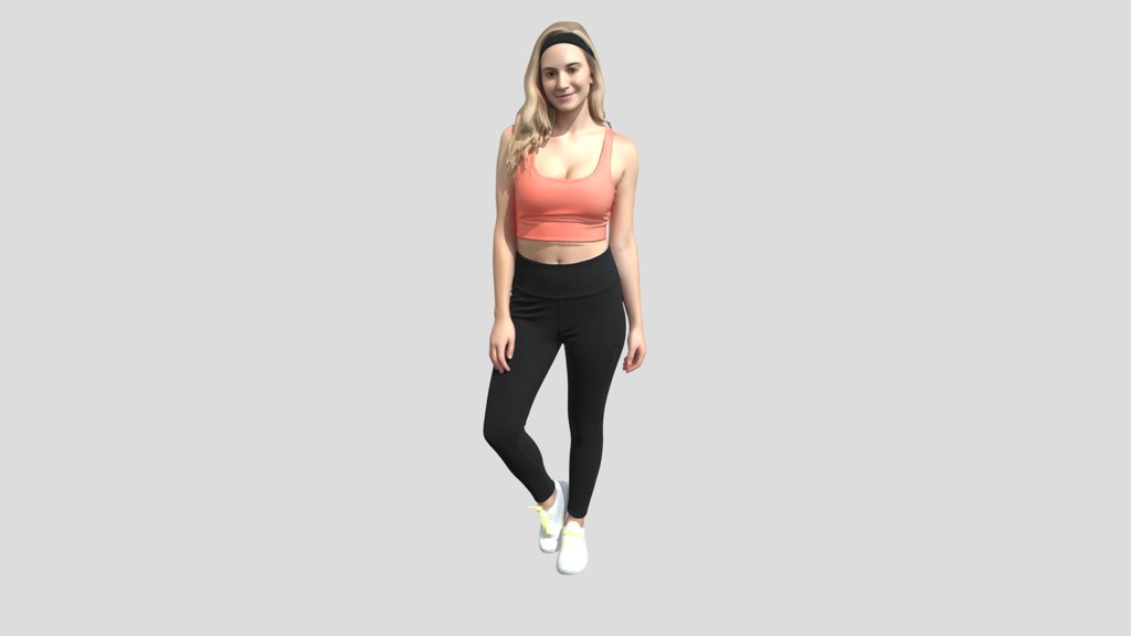 Athletic Portrait in Coral Sportswear