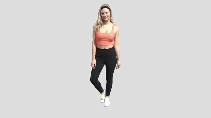 Athletic Portrait in Coral Sportswear