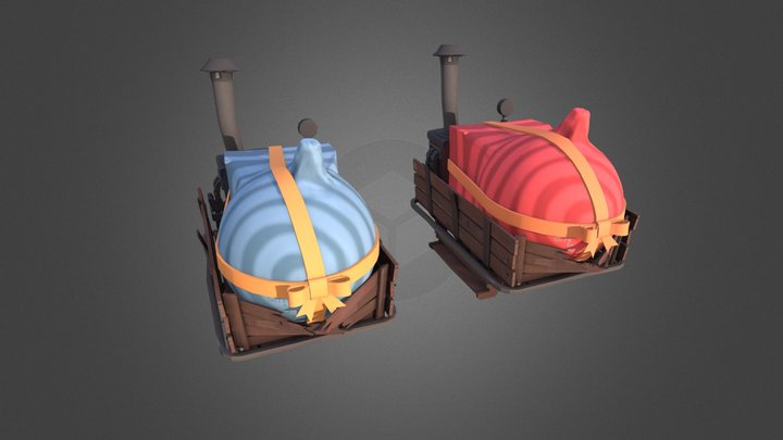 Gift Bomb Cart 3D Model