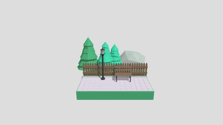 Low Poly Park 3D Model