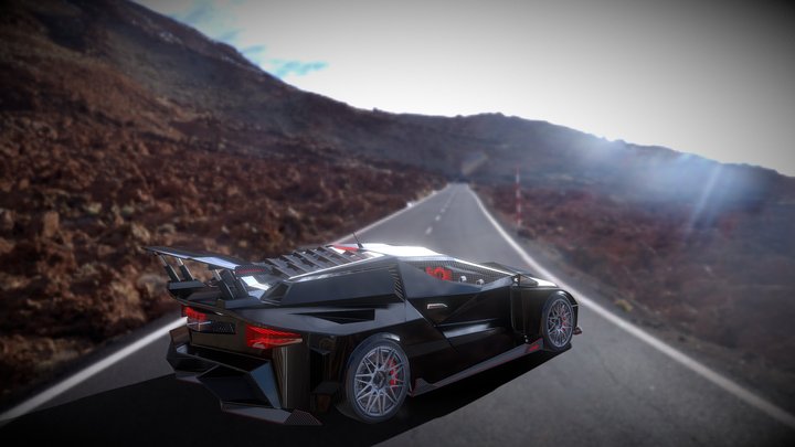 Furtivo Supercar (Black Diamond) 3D Model