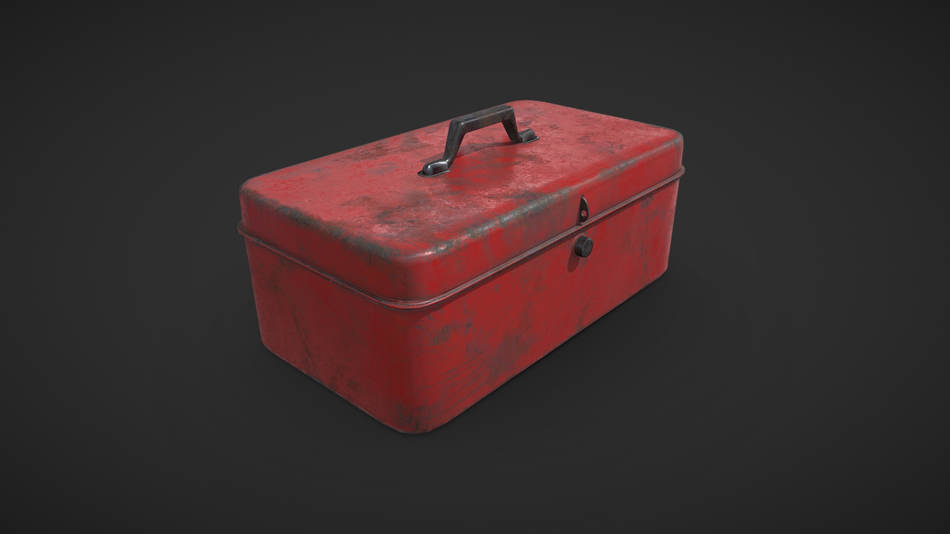 3D model Old Toolbox - This is a 3D model of the Old Toolbox. The 3D model is about a red box with a handle.