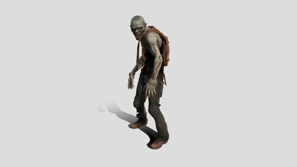 3D game-ready zombie creature