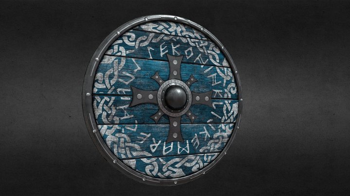 Realistic Viking Shield 3D Model