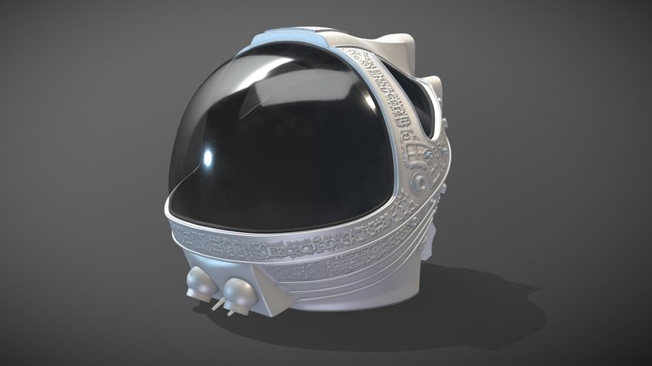 Alien Astronaut Helmet 3D Model