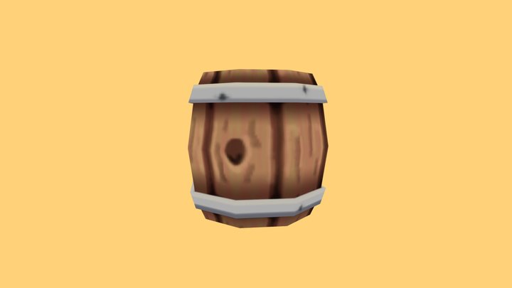 low poly barrel 3D Model
