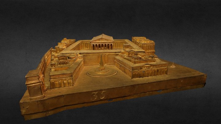 Temple d'Hadrien - Rome antique - Plaque n°35 3D Model