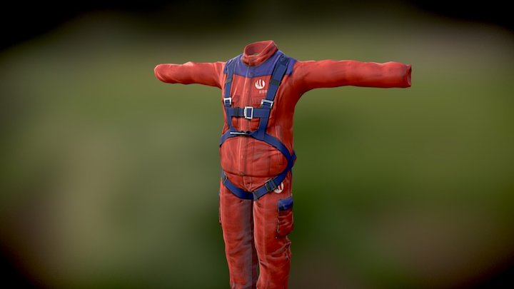 Man with harness 3D Model