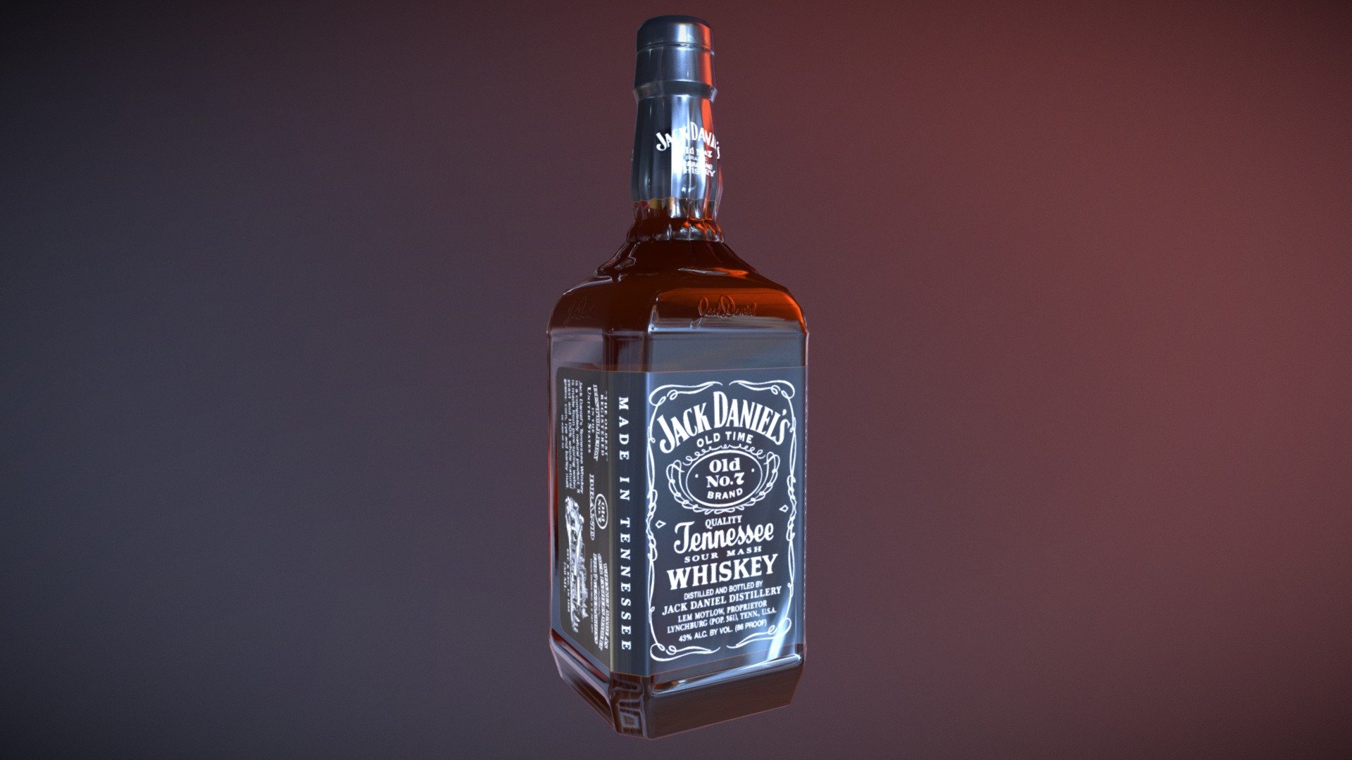 Jack Daniels bottle medium-poly