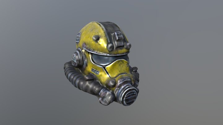 Fallout style Power Armour Helmet 3D Model