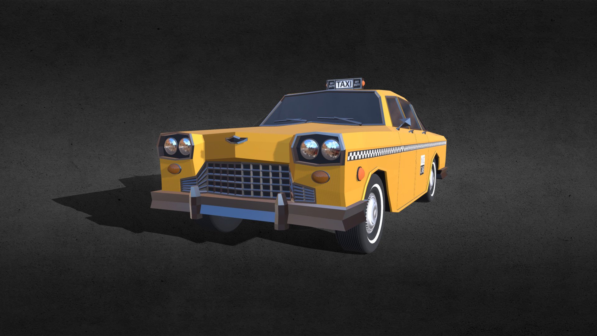 Low poly Yellow cab