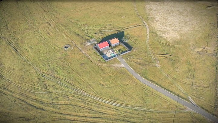 Grassland track, and a lonely house – Modello 3D gratuito STL