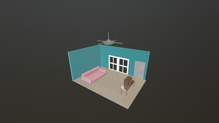 Old Fashioned Living Room 3D Model