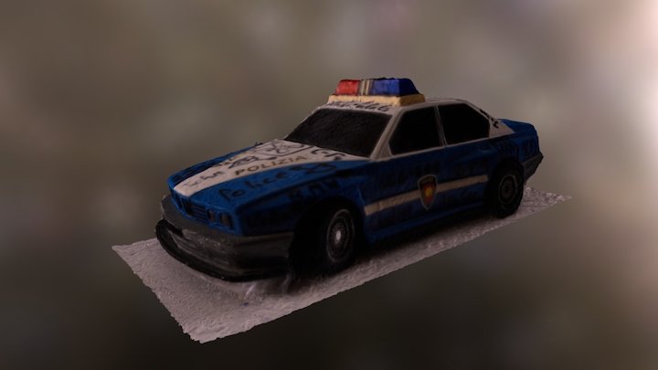 Old Vandalized Police Car Toy - Preview 3D Model
