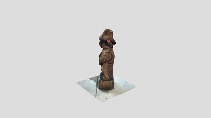 Bear Wood Statue 3D Model