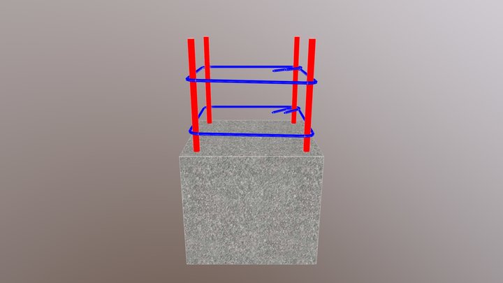 COLUMNA con 4 barras 3D Model