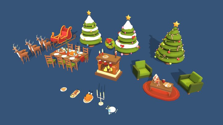 Luceed Studio - Christmas Cartoon - Compositions 3D Model