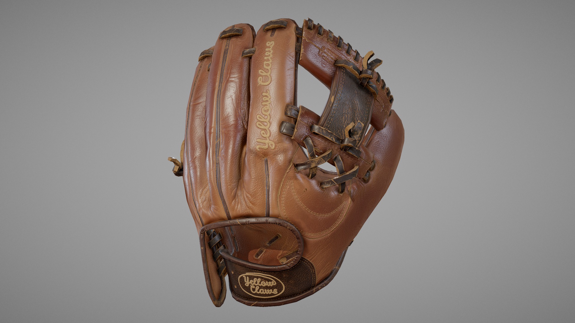 3D model Baseball Glove - This is a 3D model of the Baseball Glove. The 3D model is about a brown leather glove.