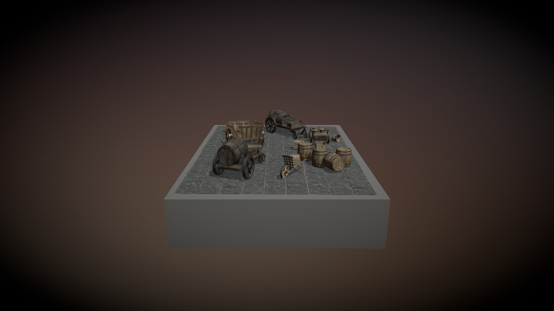3D model Medieval_vehicules - This is a 3D model of the Medieval_vehicules. The 3D model is about a small model of a tank.