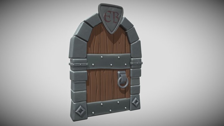 Fantasy Dungeon Door 3D Model