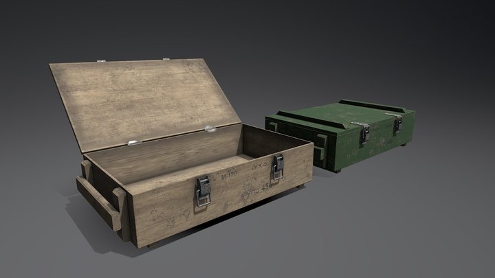 Soviet shell crate 3D Model