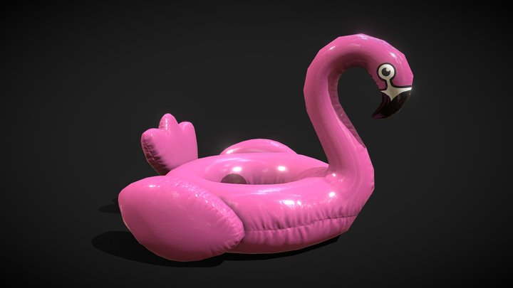 Inflatable Flamingo Float Pool - low poly 3D Model