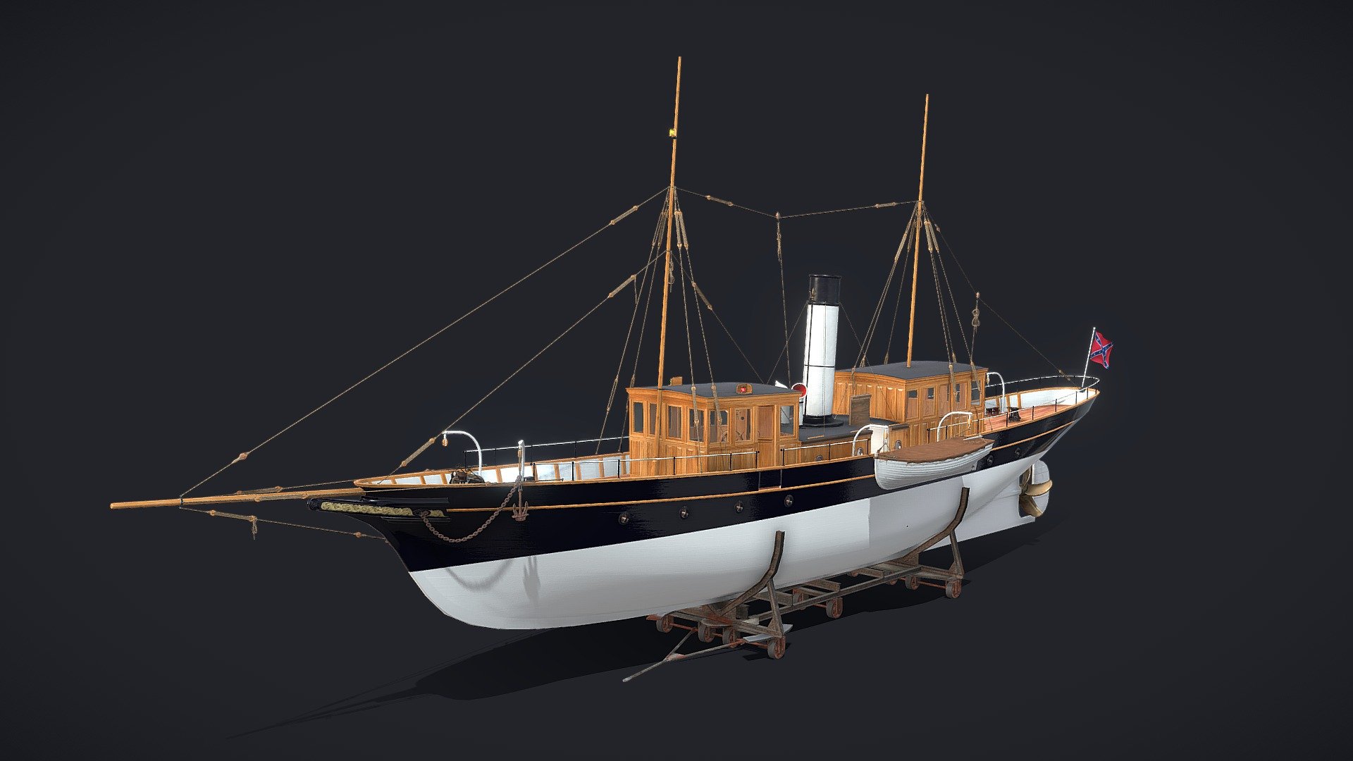 steam yacht 3d model