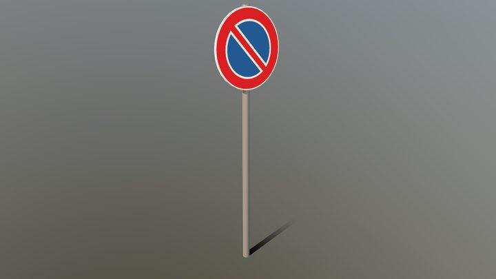 Euroean roadsign "No parking " 3D Model