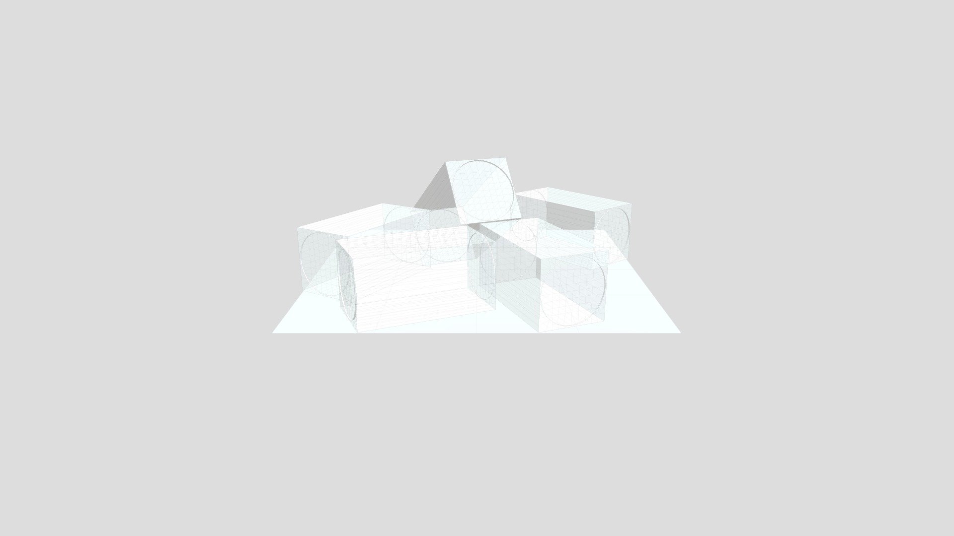 Pile of cylinders, wireframe