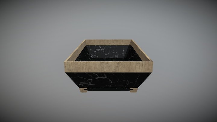 Bonsai Marbled Pot 3D Model