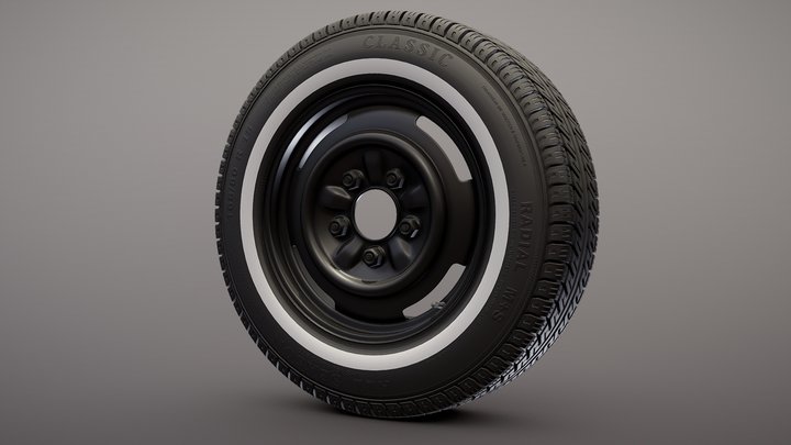 Classic Wheel and Tyre 3D Model