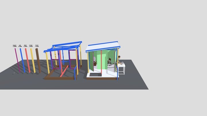 Toilettes séches 3D Model