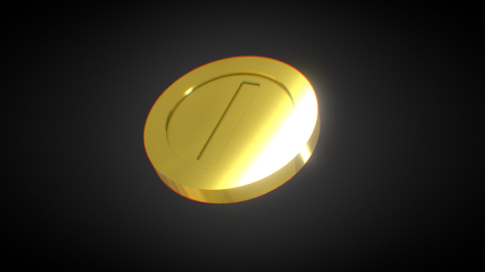 Super Mario Gold Coin Download Free 3D model by Ludus101 [3febf5e