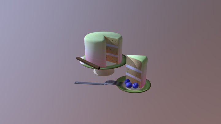 Blueberry Cinnamon Cake #foodchallenge 3D Model