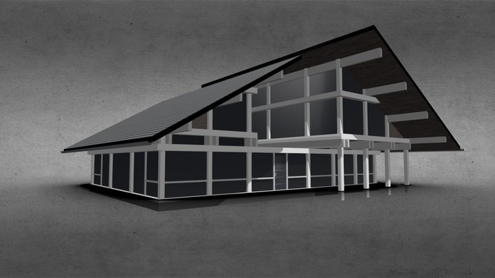 Wood Structure House 002 3D Model
