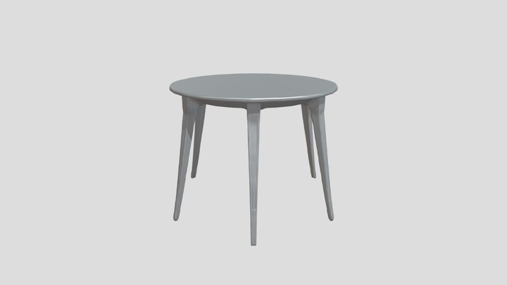 round wooden table 3D Model