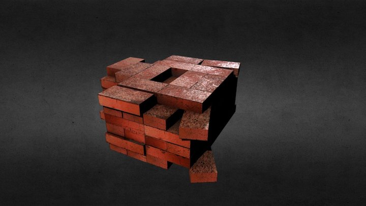 Game-Ready Brick Pile 3D Model