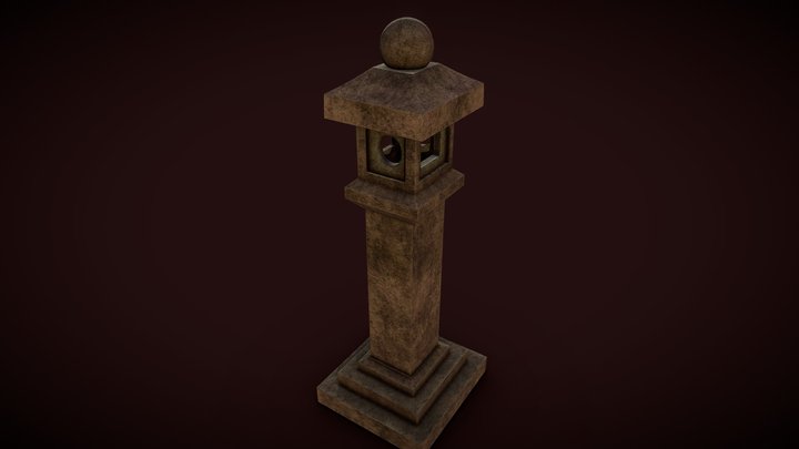 Japanese Stone Lantern(Tōrō) 3D Model