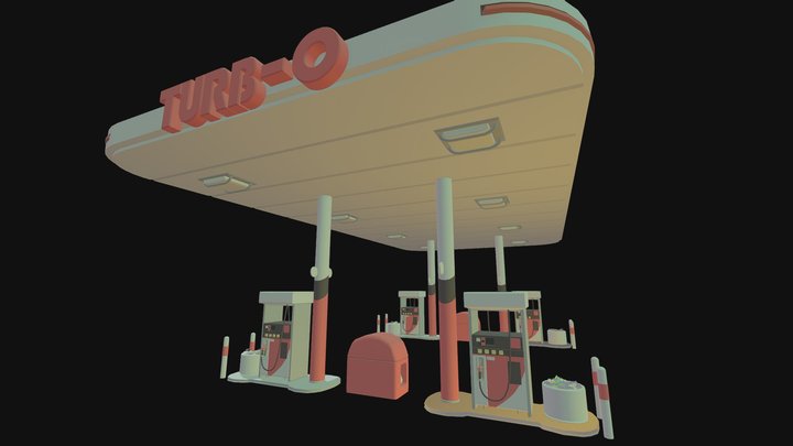 gas station 3D Model