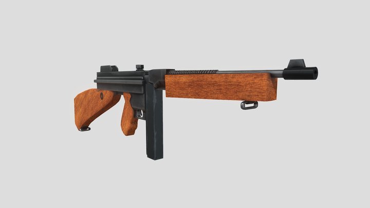 Thompson Submachine Gun 3D Model