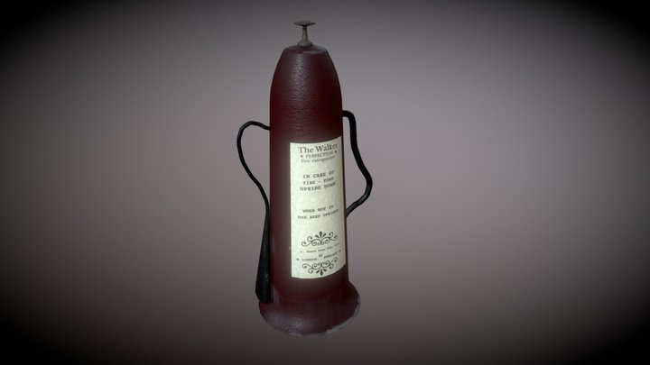 Fire Extinguisher - 1910 old Victorian era 3D Model