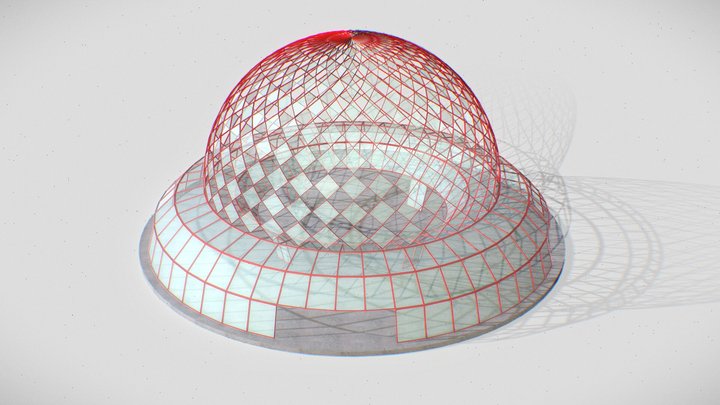 Half-Dome glass pavilion 3D Model