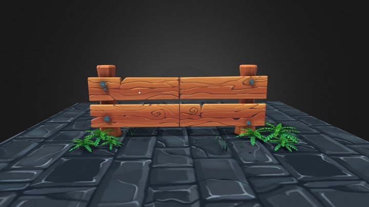 Low poly Fence 3D Model
