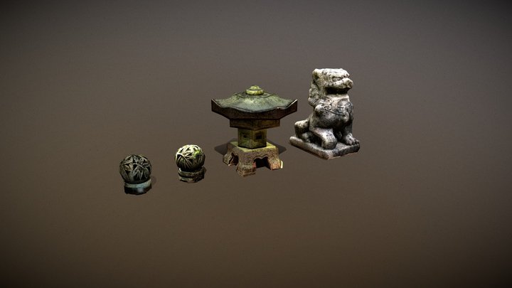 Ancient garden decoration 3D Model