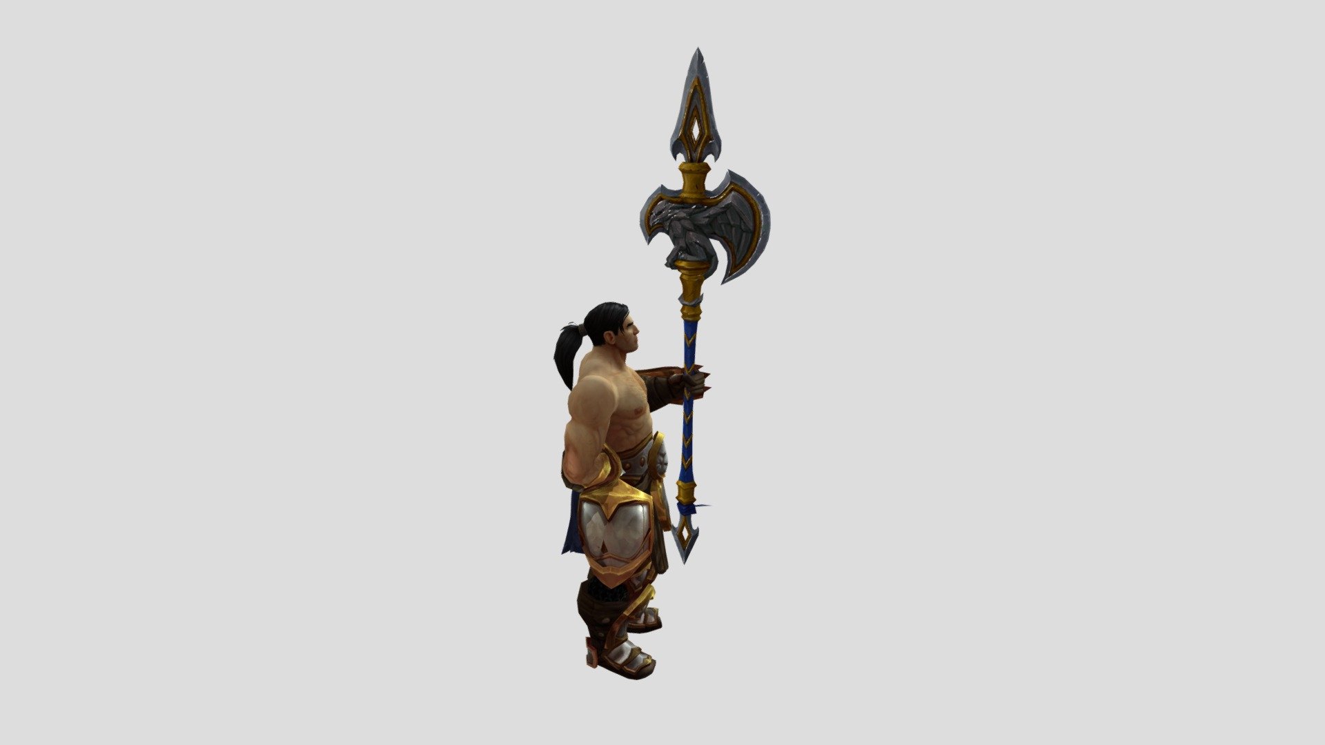 Humanmale Stand Holding Weapon