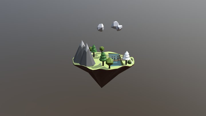 Low Poly  Montañas 3D Model