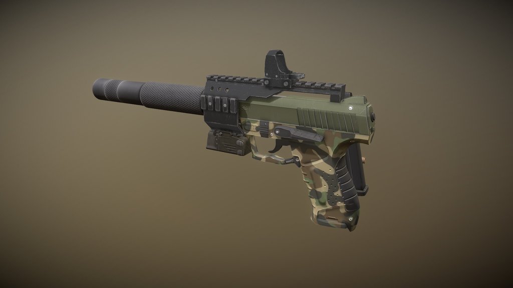 Realistic 4K Pistol | Weapon with attachments
