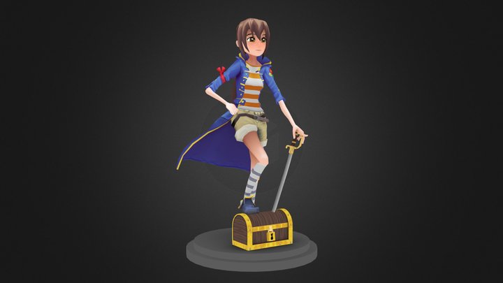 Pirate Girl 3D Model
